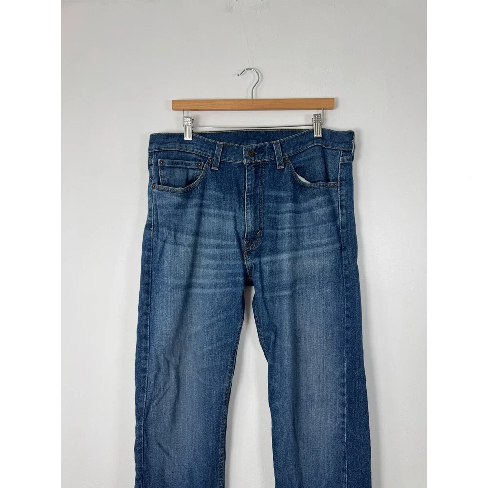 Classic Levi's Mens 36x32‎ 505 Regular Fit Jeans Blue Medium Wash Stretch Denim